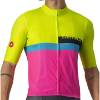 Picture of JERSEY CASTELLI A BLOCCO L SHORT SLEEVE LIME/BLACK/BLUE/MAGENTA