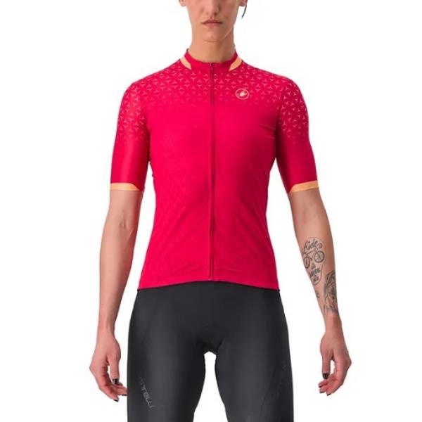 Picture of CASTELLI PEZZI JERSEY (WOMAN) SHORT RED/YELLOW