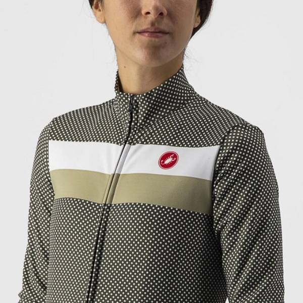 Picture of JERSEY CASTELLI VOLARE LS (WOMENS) LONG SLEEVE WHITE/GREEN