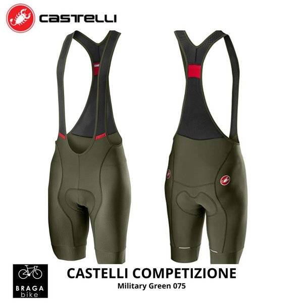 Picture of SHORT CASTELLI COMPETIZIONE KIT BIBSHORT SHORT WITH BRACES BLACK/GREEN