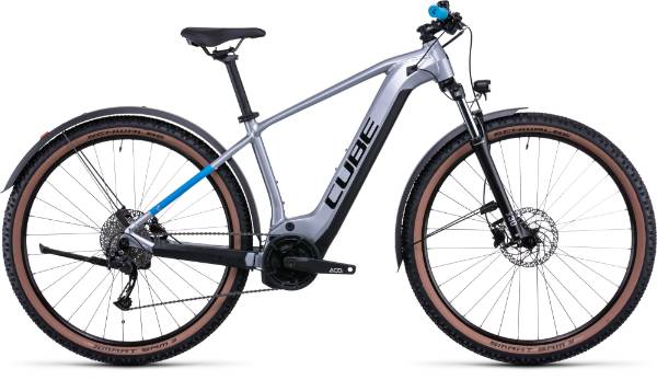 Picture of ELECTRIC BICYCLES CUBE MTB 29 REACTION HYBRID PERFORMANCE 500 DISC (L/19") POLARSILVER BLUE MEN 2022