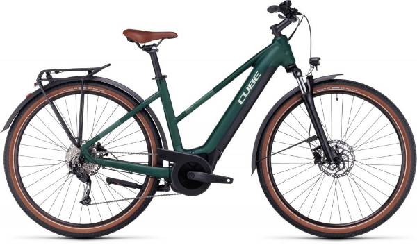 Picture of ELECTRIC BIKES CUBE CTB 28 TOURING HYBRID ONE 500 DISC (S/50") DARKGREEN GREEN TRAPEZE 2023